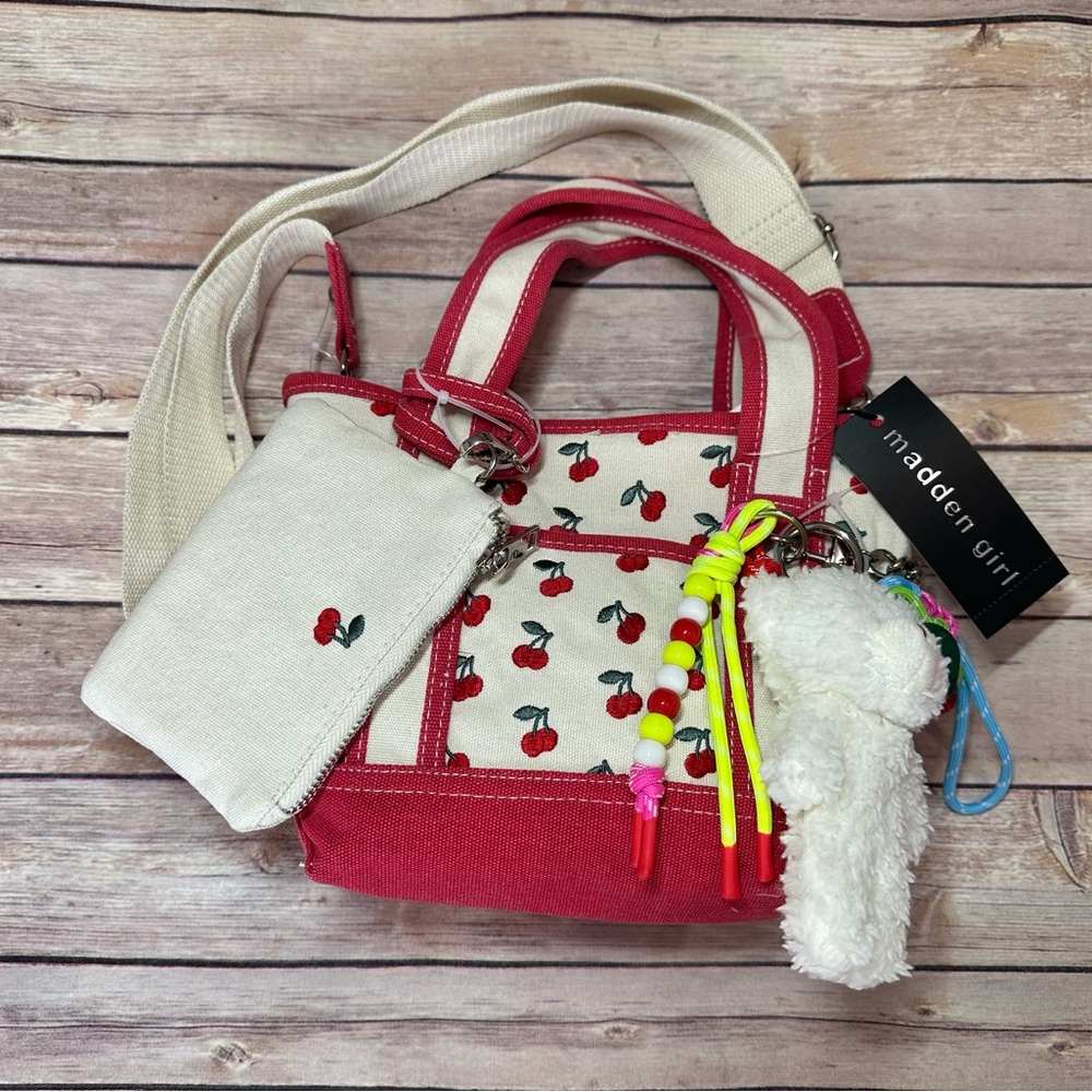 Madden Girl Cherry Print Mini Tote Bag